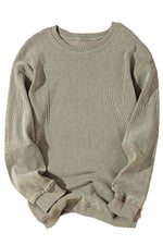 Gray Valentine Sequin XOXO Corded Crew Neck Sweatshirt
