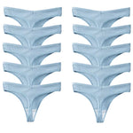 10Pcs/Set Women'S Panties Cotton Striped Underwear Sexy Sports Thongs Lingerie Soft Comfortable G-Strings Hot T-Backs