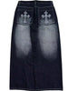 New Vintage Washed Embroidered Jeans Trend Hip Hop Men Y2K Straight Leg Wide Leg Pants Couple Trend Casual Loose Street Pants
