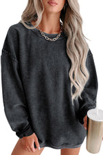 Gray Valentine Sequin XOXO Corded Crew Neck Sweatshirt