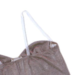 Women Y2K Glitter Rhinestone Dress Camisole Sleeveless Strap Black Mini Dress Sexy Low-Neck Backless Bodycon Dress Chic Clubwear