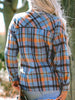 Plaid Collared Neck Long Sleeve Shirt
