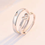 2Pcs/Set Romantic Couple Rings for Women Men Punk Heart ECG Black White Forever Love Promise Wedding Ring Valentine'S Day Gift