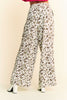 Davi & Dani Drawstring Leopard Wide Leg Pants