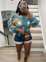 Cotton Rib Knit Sweater for Woman 3D Flower Single-Breasted Cardigan Coat Street Temperament Casual Pull Hiver Femme