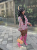 Contrast Color Women Fringe Weave Knitted Cardigan Plaid 2023 Fall Winter High Streetwear Activewear Tassel Cardigans Jumpers