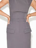 Elegant O Neck Sleeveless Top Two Piece Set Women Female Fake Pockets Split Skirt Casual Solid Suit Women Fashion High Street