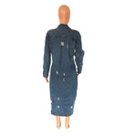 Distressed Women Denim Jacket Tassel Button up New Fashion Coat 2023 Autumn Windbreak Bomber Jacket Ripped Hole Jeans Cardigans