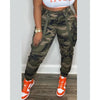 Camouflage Printed Women Cargo Pants High Waist Ribbons Jogging Pants 2023 Fall Winter High Street Outfits Workout Activewears
