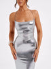 Elegant Temperament Formal Dress Sexy Halter Backless Bandage Bandage Robe Winter Evening Slim Ladies Club Party Dress